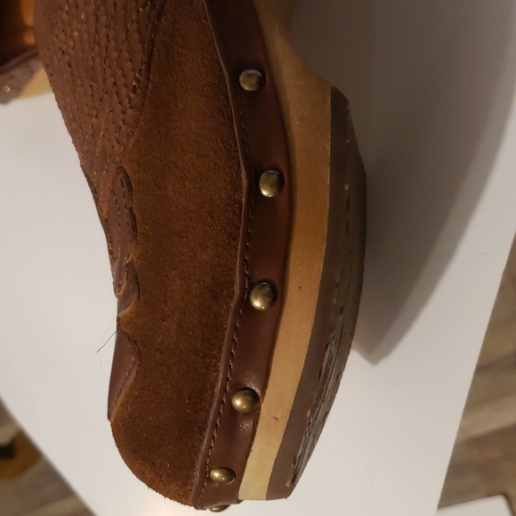 LUCKY BRAND LEATHER/SUEDE PEACE SIGN CLOGS SZ 7 NEW - Picture 8 of 16